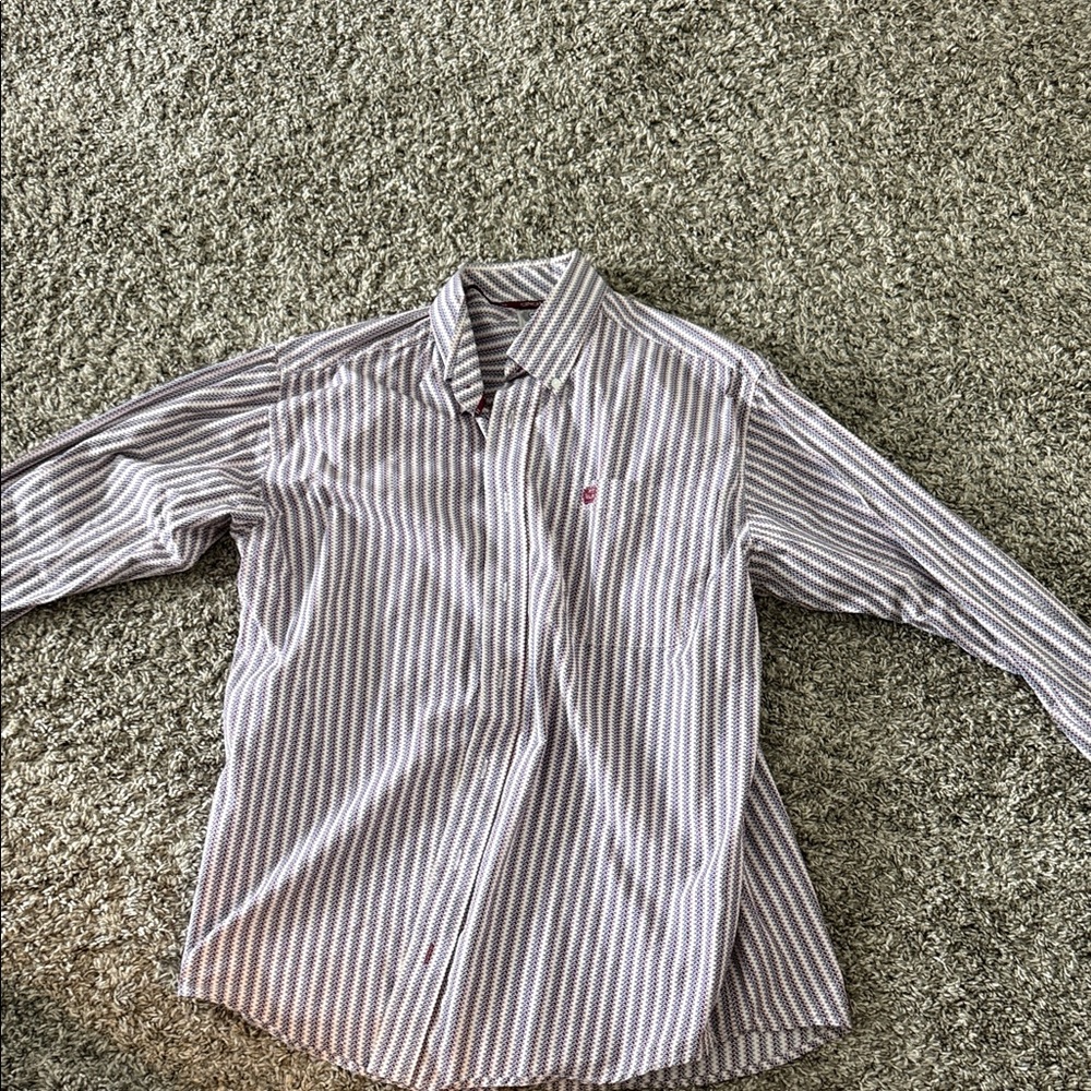Cinch Red and Blue Geometric Shirt